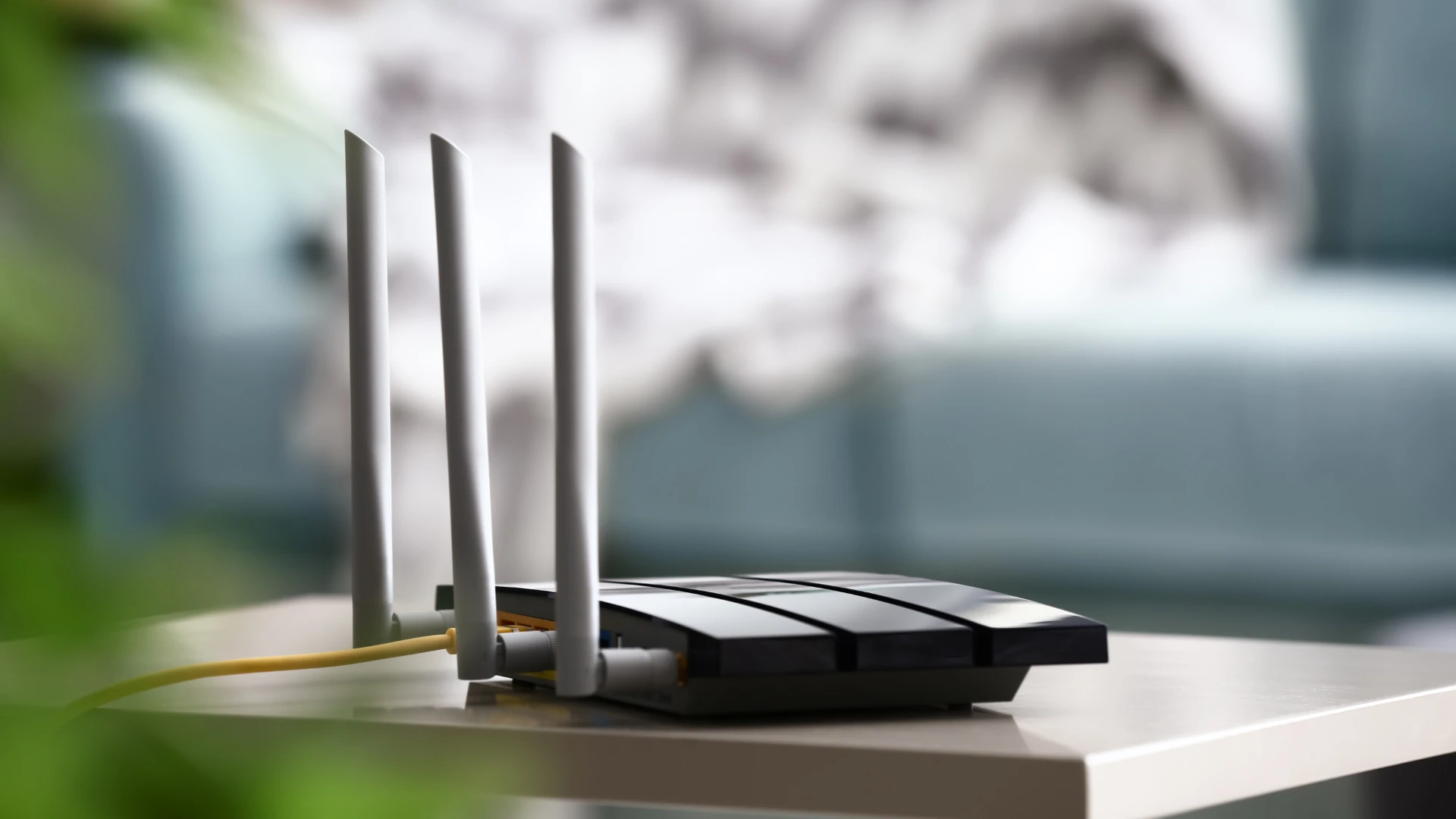 A router in the middle of a room